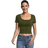 ICTIVE Women's Short Sleeve T Shirts Casual Summer Basic Scoop Neck Slim Fit Work Tops