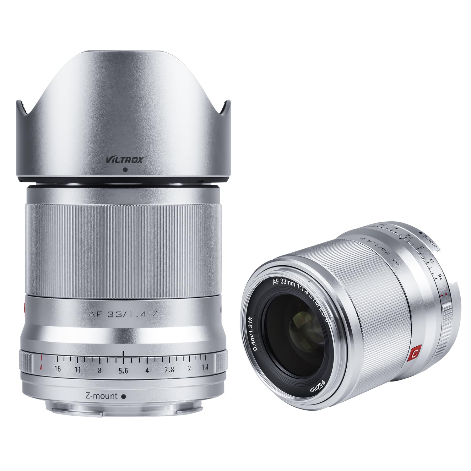 VILTROX AF 33mm f/1.4 Z Lens for Nikon Z Mount Z5 Z50 Z6 Z7 II ZFC Cameras(Auto Focus, APS-C) Silver