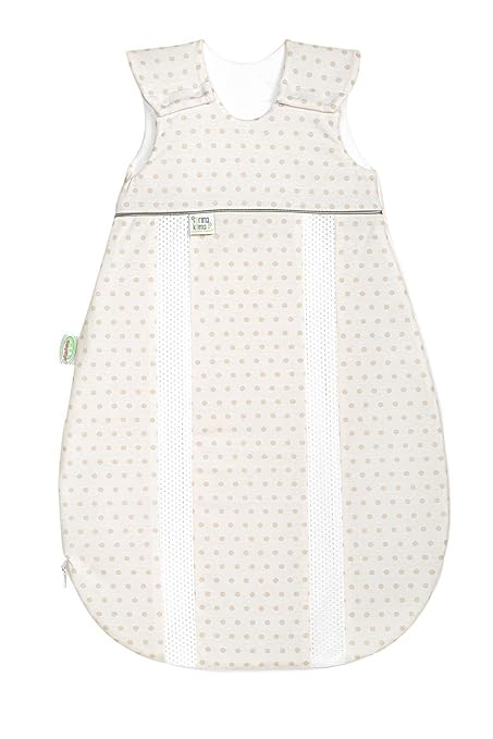 Odenwälder Jersey-Schlafsack prima klima springing dots iced coffee, Größe:90