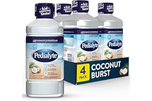 Pedialyte Electrolyte Solution, Coconut Burst, Hydration Drink, 33.8 Fl Oz (Pack of 4)