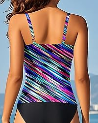 Aqua Eve Tankini Tops for Women Swimwear Top Only