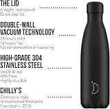 Chilly's Original Water Bottle Vacuum Insulated Stainless 750ml Black view 3