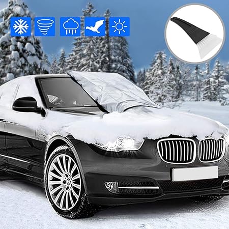 INNOCHEER Frontscheibenabdeckung Auto Scheibenabdeckung Windschutzscheibe Abdeckung Auto Winterabdeckung Schneeschutz Eisschu