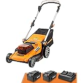 LawnMaster 48V MAX 19'' Brushless Cordless Electric Lawn Mower, CLMF4819A | 15 Gallon Collection Bag, 2X24V MAX 4.0Ah Battery, Dual Charger