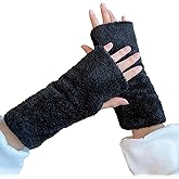 Wanheart Fuzzy Plush Fingerless Gloves for Women, Thick Winter Wrist Warmers, Soft No-Shedding Cozy Arm Sleeves