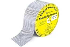 360Tronics Super Waterproof Flashing Tape 2inx 16ft, Self-Adhesive Aluminum Foil Butyl Rubber Tape, All-Weather Roofing Sealant Tape for Metal Roof, Gutter Leaking, RVs, Pipe and Skylights Patching
