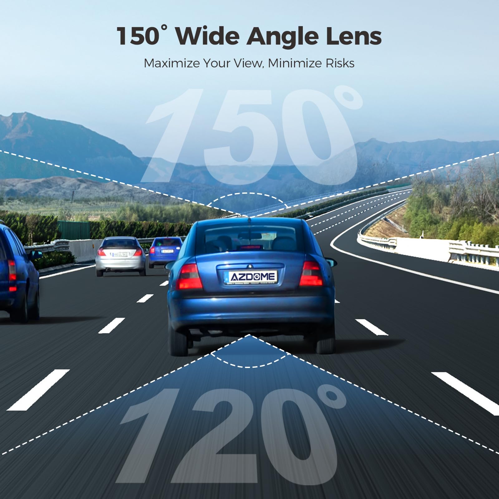 AZDOME M01 Dual Dash Cam Front and Rear with Free 64GB Card, 3