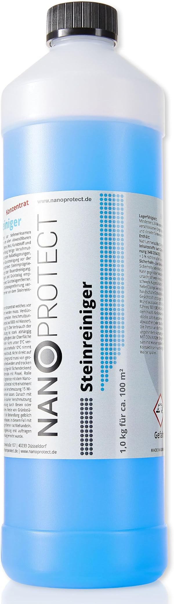 Nanoprotect Steinreiniger Konzentrat | 1 kg für ca. 100 m² | Intensivreiniger für Außenanlagen | Ideal für Haus, Hof und Garten
