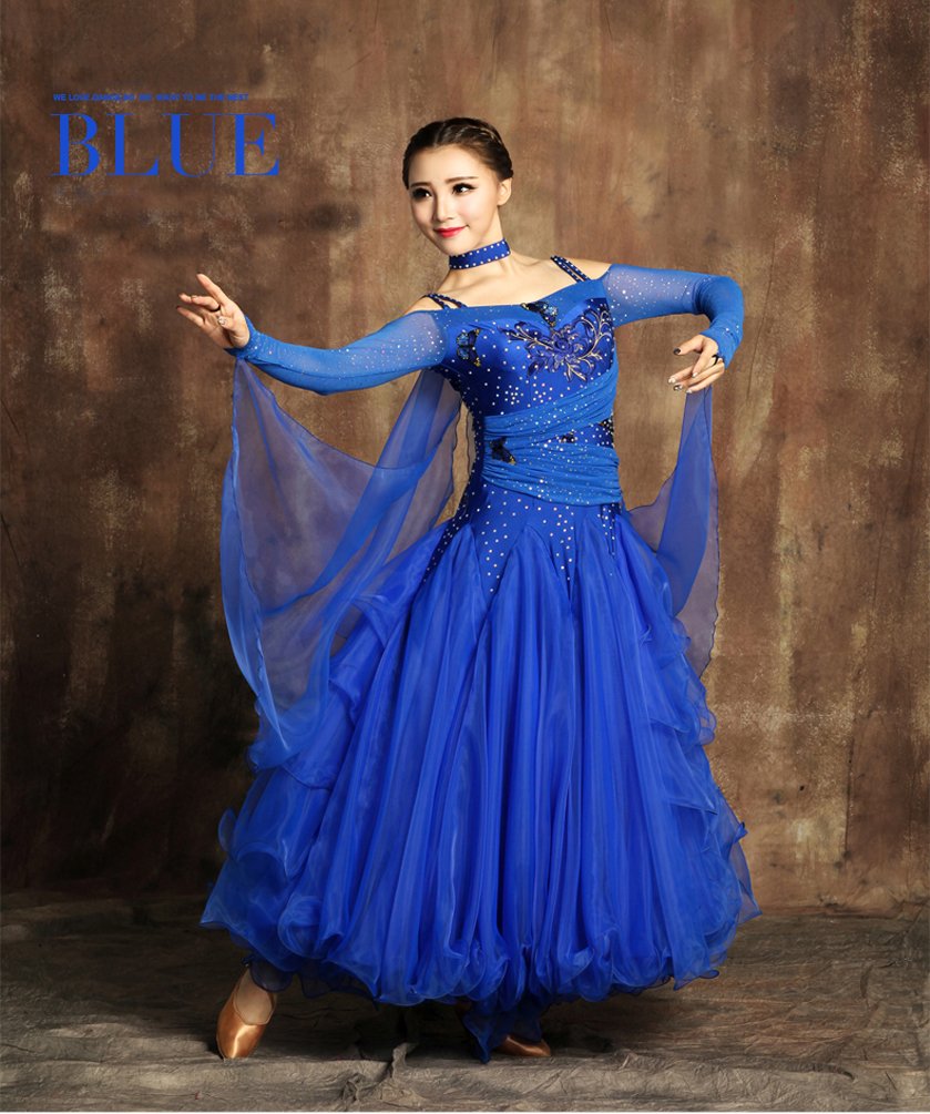 ロイヤルブルー ベリーダンス衣装 ラテンワンピース 発表会用ダンスウェア 演出服 練習着 ラテン系ダンスドレス ワルツ専用 社交ダンスドレス モダン ダンス発表会用 S B075jdkjls 社交ダンス 安い購入 Mongolianski Mn