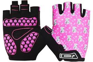 MOREOK Cycling Gloves Bike Gloves for Boys Girls Youth-[Breathable Anti-Slip 3MM Gel Pad] Kids Biking Gloves Half Finger Road Bike MTB Bicycle Gloves-for Cycling/Training/Outdoor Sports