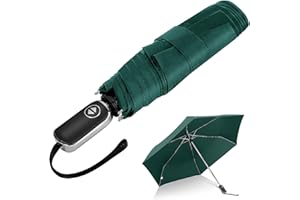 LEAGERA Compact Travel Umbrella Small, Mini Small Umbrella For Purse with Flat Handle Design, Waterproof Small Umbrella for Light Rain