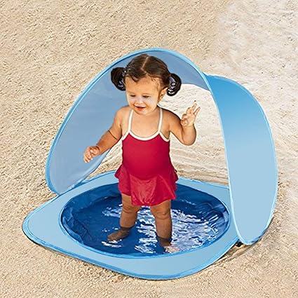 Anyshock Baby Beach Tent Canopy Pop Up Uv Protected Upf 50 Beach Garden Baby Pool Tent With Carrying Bag Perfect Best Gifts Toys For Infant Under 3