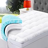 ABENE Twin Size Dual Layer 3 Inch Memory Foam Mattress Topper, 2 Inch Gel Memory Foam Plus 1 Inch Down Alternative Pillowtop Mattress Pad Cover, Thick Soft Bed Topper Support for Back Pain