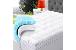 ABENE Full Size Dual Layer 3 Inch Memory Foam Mattress Topper, 2 Inch Gel Memory Foam Plus 1 Inch Down Alternative Pillowtop Mattress Pad Cover, Thick Soft Bed Topper Support for Back Pain