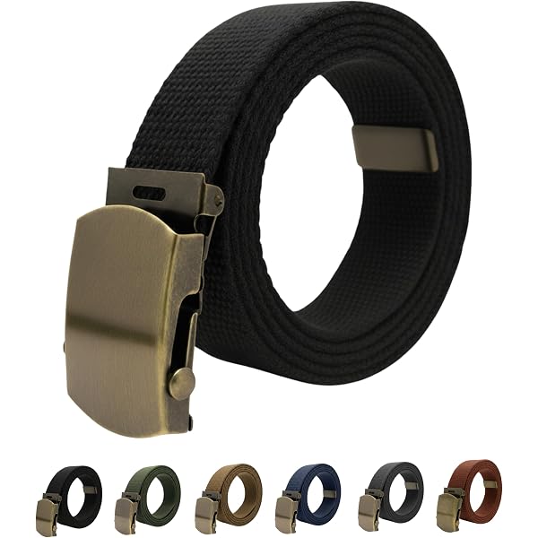 CTM Cotton Web 1.5 Inch Adjustable Military Buckle Belt  display picture 2