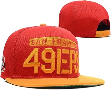 Amazon San Francisco 49ers サンフランシスコつばファッション赤 オレンジは スナップバックキャップをフォーティナイナーズ サンフランシスコは帽子をフォーティナイナーズ 帽子 キャップ