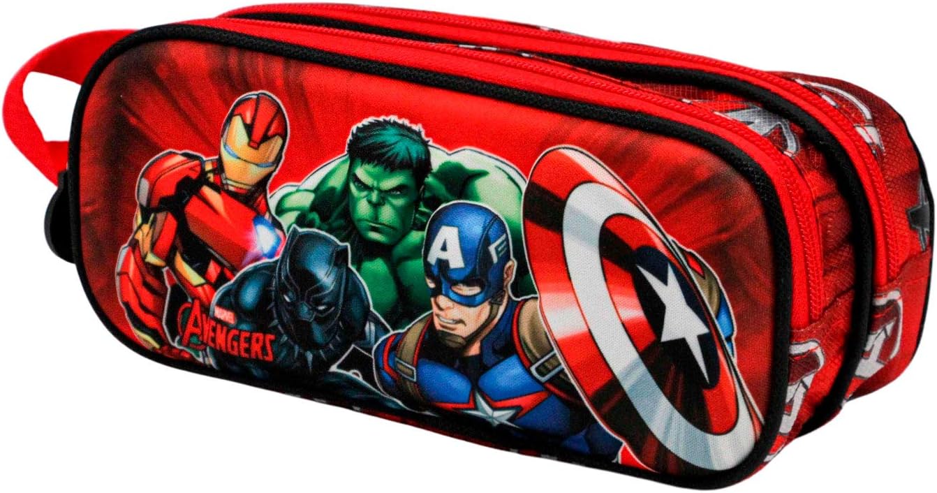 The Avengers Strength-3D Double Pencil Case, Multicolour, Un tamaño
