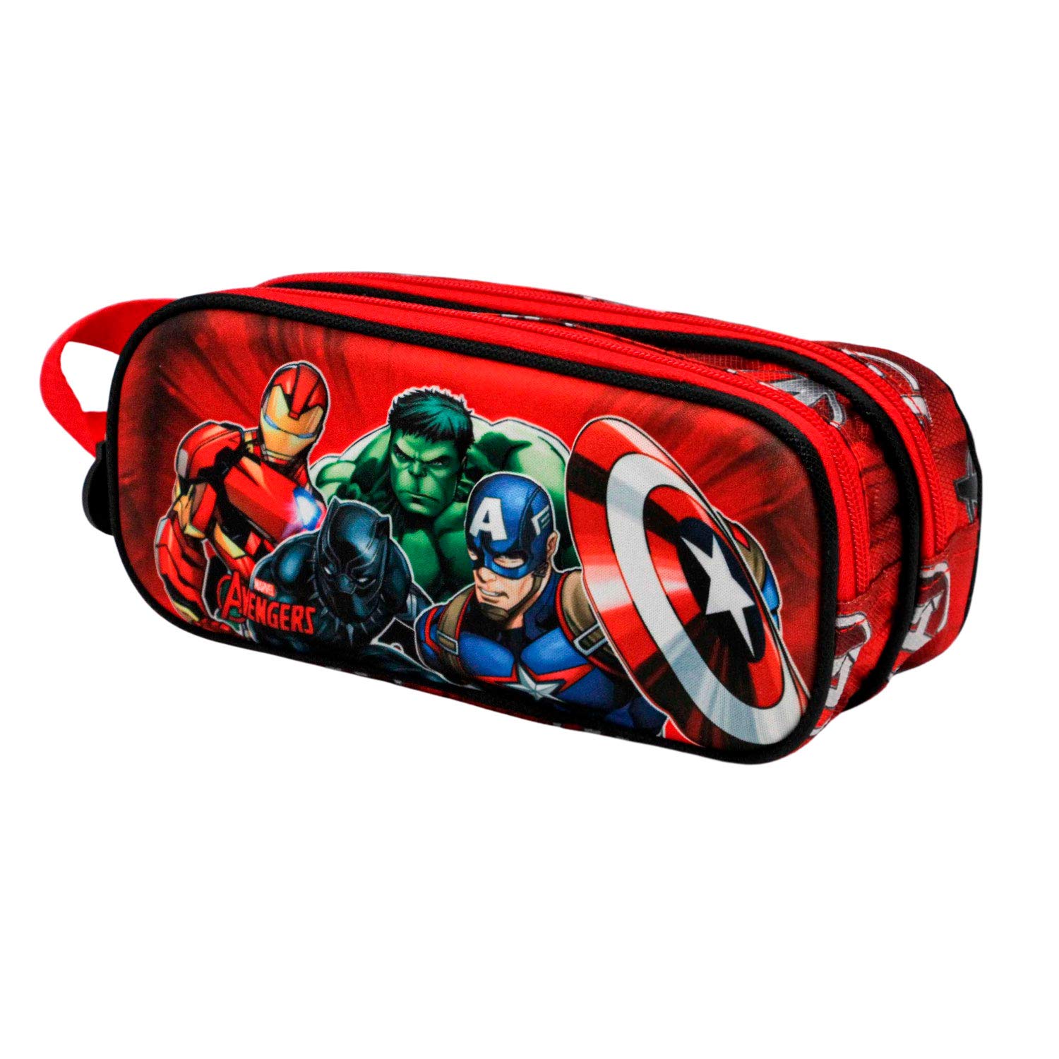 The Avengers Strength-3D Double Pencil Case, Multicolour