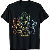Pikachu Charmander Bulbasaur Squirtle Kanto Circle T-Shirt