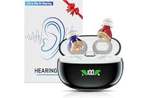 UNIONMED TECH Hearing Aids, Rechargeable Hearing Aids for Seniors, OTC Hearing Aids with Intelligent Noise Reduction, No Whistling Digital Hearing Aids, Invisible in-Ear Hearing Aids with Charging Case