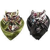 GERINLY Mens Wild Rag 2 Pack, Western Scarves Cowboy, Silk Feel Bandana Square 35 Inch