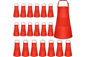 NACHLYNN 4/10/20 Pcs Kids Apron Adjustable Toddler Apron with 2 Pockets Kids Painting Aprons for Kids Painting Cooking Crafts