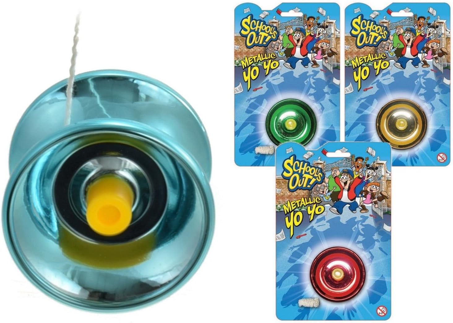Metalic metal yo-yo, 4 colours one random supplied, pocket money toys. metal yoyo