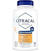 Citracal Slow Release- Calcium 1200 mg with Vitamin D3, Magnesium, Calcium Supplement, Bone Health Support, Take Once Daily Caplet, 185 Count