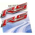 Yoaoo 2Pack OEM Chrome Rs R S Emblems Badges Sticker 3D Logo Metal Compatible with Zl1 1LE Series Chrome Red