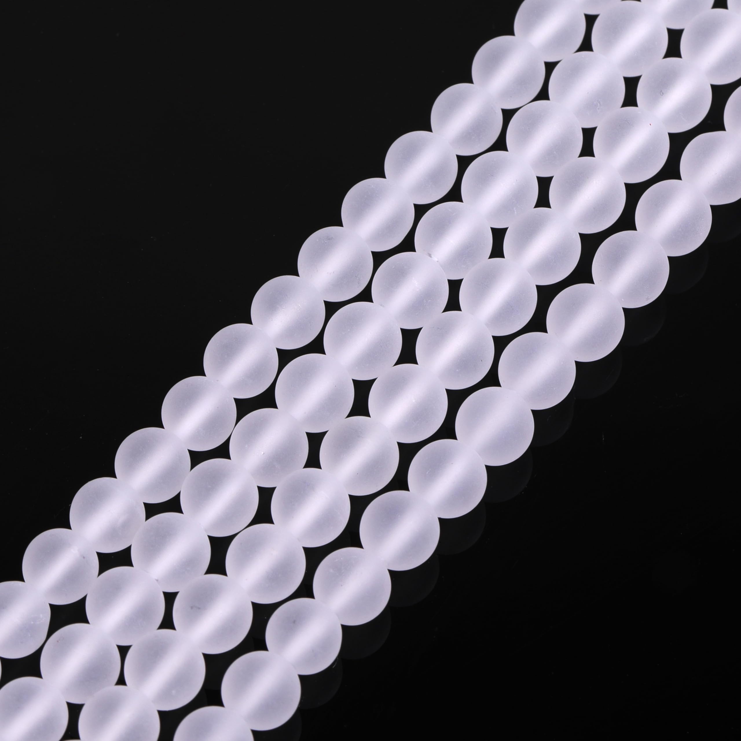 SHGbeads 6mm Frost Matte Rock White Quartz Crystal Semi Precious Gemstone Round Loose Beads for Jewellery Making DIY Handmade Craft Supplies 15"