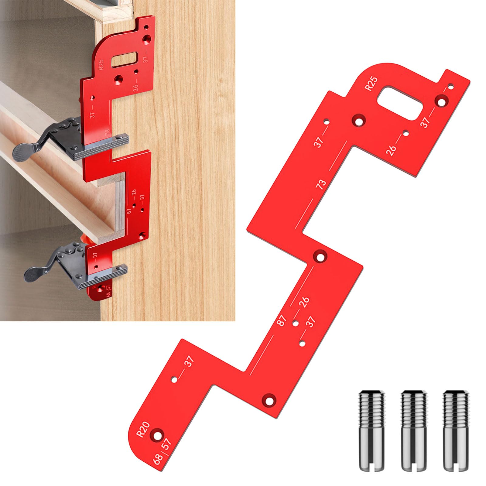Arc Handle Slotting Mold, Aluminum Alloy Arc Grooving Auxiliary Tool Handle-Free Cabinet Invisible Embedded Handle Slotting Template Slot Positioning Tool for Wardrobe Handle