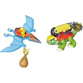 Chomp Squad Playskool Construction Crew, Ankylosaurus and Pterodactyl Figures, Dinosaur Toy with Construction Play for Kids 3 Years and Up
