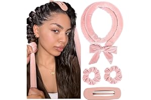Yanibest Heatless Hair Curler, No Heat Hair Curlers to Sleep in, Super Soft Ribbon Wrap for Long Hair, Overnight Heatless Curling Set with Scrunchies and Clip, for All Hair types