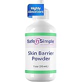 Safe n' Simple Skin Barrier Stoma Powder - 1oz Bottle - Ostomy Supplies | Absorbent Ostomy Powder for Skin Protection Crusting Technique Adhesive Prep for Colostomy and Ileostomy Care
