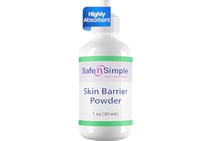 Safe n' Simple Stoma Skin Barrier Powder - 1 oz - Medicated Protective Skin Barrier Powder - Skin Barrier Protection Ostomy Powder Supplies - Stoma Adhesive Powder
