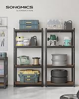 SONGMICS Set of 2 Shelving Units 40x80x160 cm Rustic Brown Black GLR044B12 view 2
