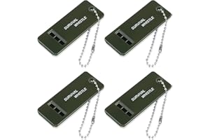GETUOPT 4 Pcs Survival Whistle Loud Emergency Distress Whistle 3 Holes High Decibel Whistle Hiking Multi Audio Double Tube Sa