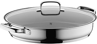 WMF Schmorpfanne/ Fischpfanne oval 38 x 26 cm, mit Glasdeckel, Cromargan Edelstahl beschichtet, Induktion