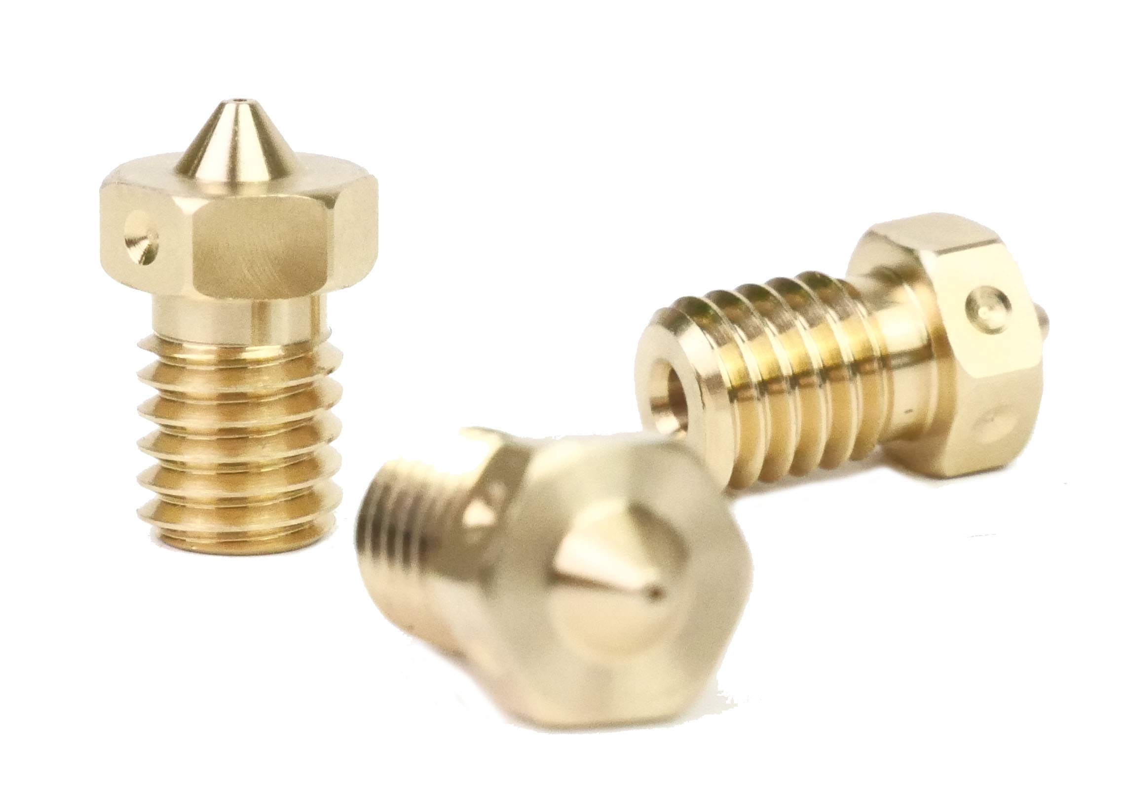 E3D V6 Triple Pack – 1.75mm Brass Nozzles (3 x 0.6mm), M6 Threaded Upgrade for 3D Printing, Compatible with Prusa V6 HotEnds