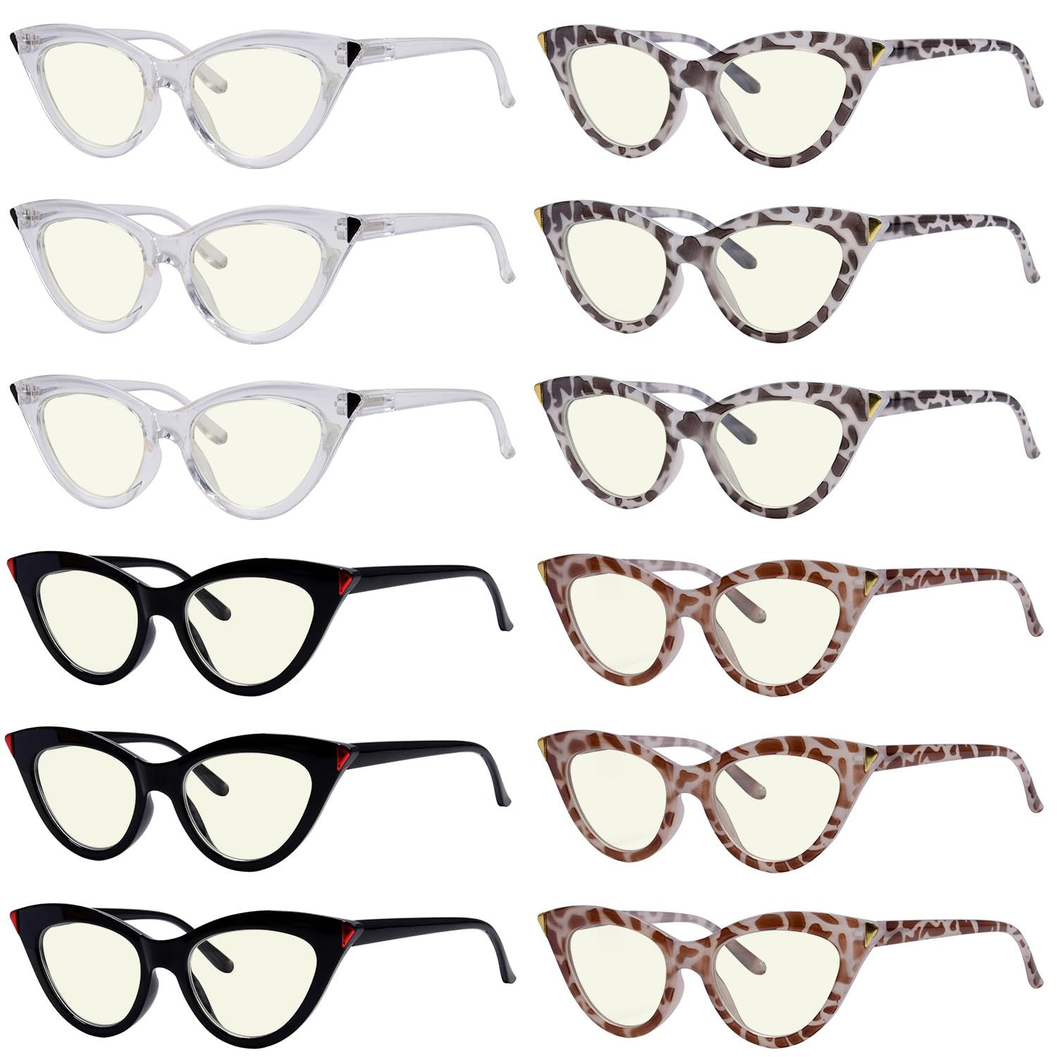 Photo 1 of Eyekepper 12-Pack Cat Eye Blue Light Blocking Reading Glasses for Women Computer Readers Ladies +1.50