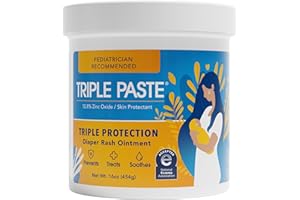 Triple Paste Diaper Rash Cream, Hypoallergenic Medicated Ointment for Babies, 16 oz (Packaging May Vary)