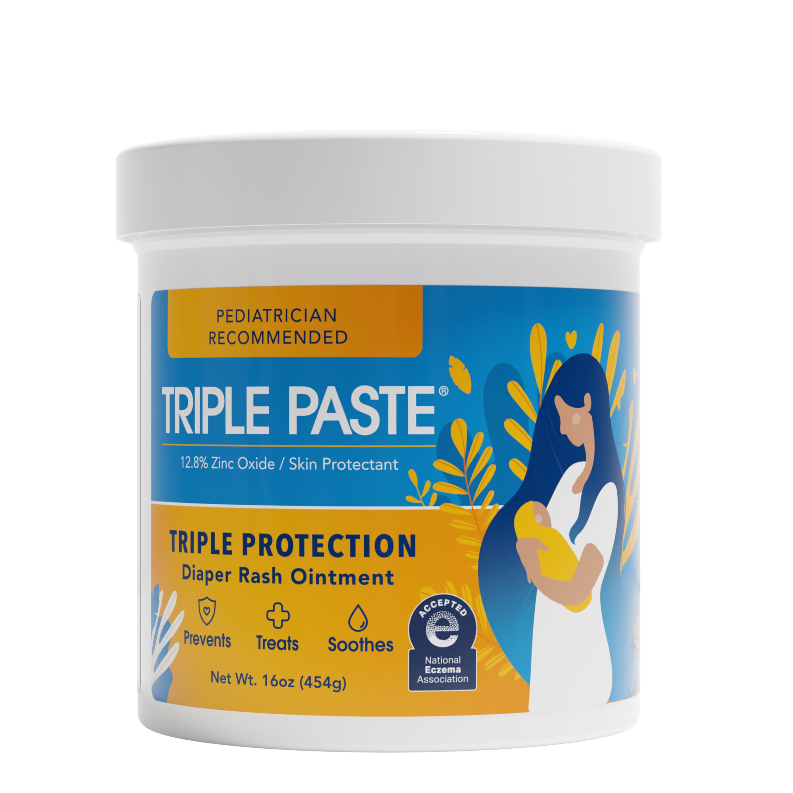Triple Paste Diaper Rash Cream, Hypoallergenic Medicated Ointment for Babies, 16 oz (Packaging May Vary)