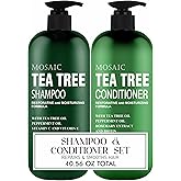 Tea Tree Shampoo and Conditioner Set for Hair Growth, Thinning Hair Loss Treatments Women & Men, Thickening Products, Paraben & Sulfate Free 20.2 FL Oz Each.