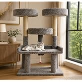 Prestige Cat Trees 46&Prime; XXL Heavy Duty Cat Tree &ndash; Extra-Large, Sturdy Indoor Cat Tower with Multiple Perches, Sisal Scratch Posts &amp; Solid Wood Base (Gray)