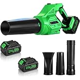 Cordless Leaf Blower, 20V Electric Handheld Leaf Blower and Charger,650CFM 288MPH, 6 Speed Modes,Lightweight Battery Powered Blower for Blowing Leaves, Dust, Snow, Patio Yard Lawn Care Green