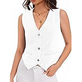 WUDODO Womens Denim Vest Sleeveless V Neck Button Down Jean Jacket Y2K Summer Crop Tops
