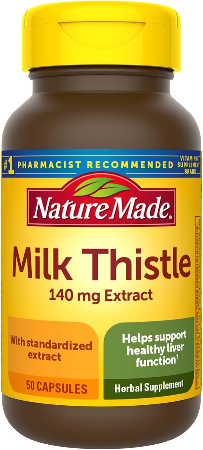 Nature Made Milk Thistle 140 mg Capsules, 50 Count (Pack of 3)