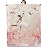 Ballet Dancer Throw Blanket for Girls Boys Kids Adults, 40x50 in, Cozy Flannel Blanket for Bedroom, Camping, Couch, Room Decor, Fuzzy Warm Soft Gifts