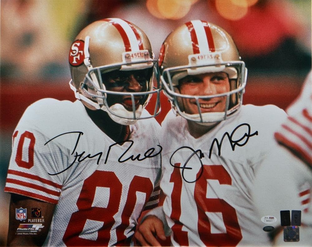 Joe Montana & Jerry Rice Autographed Photo 16x20 SM JSA Certified Autographed NFL Photos
