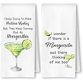 ArtisaEura Margarita Gifts Kitchen Towels, Gifts for Margarita Lovers Dish Tea Bar Towel for Kitchen Bar Cart Decor, Trendy Cocktail Themed Decorative Hand Towels, 16x24 Inches Set of 2